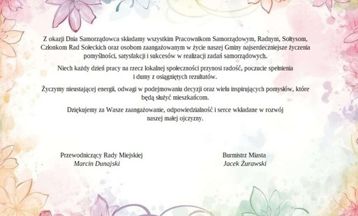 Zdjęcie do Życzenia z okazji Dnia Samorządowca