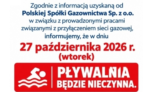 Zdjęcie do 27.10.2026 r. pływalnia będzie nieczynna!