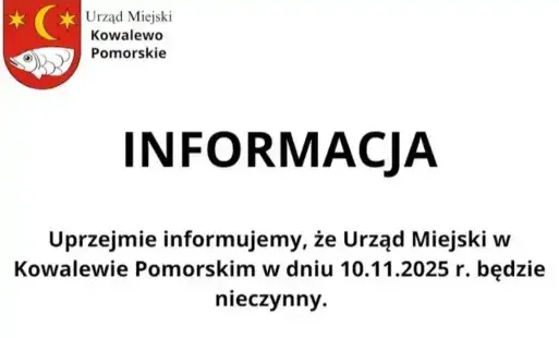 Zdjęcie do 10.11.2025 Urząd Miejski będzie nieczynny!