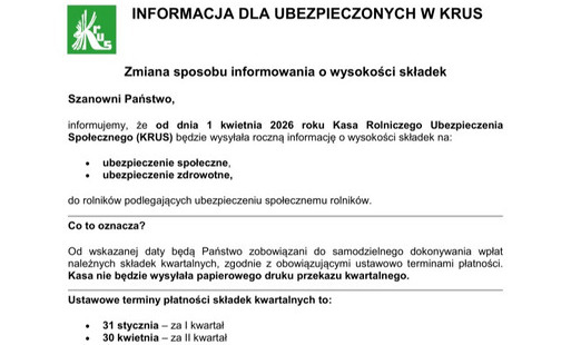 Zdjęcie do Zmiana sposobu informowania o wysokości składek