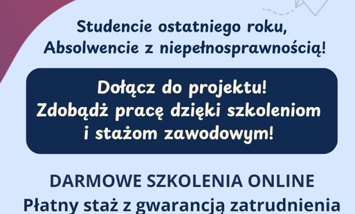 Zdjęcie do Rekrutacja do projektu &bdquo;Dyplom i co dalej? Absolwenci z niepełnosprawnościami na rynku pracy&rdquo;