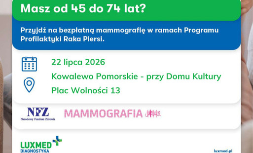 Zdjęcie do Bezpłatna mammografia dla kobiet - 22.07.2026