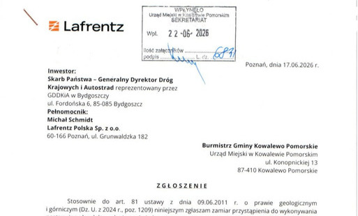 Zdjęcie do "Informacja o planowanych pracach geologicznych na terenie Gminy Kowalewo Pomorskie na potrzeby Budowy Obwodnicy Miasta Kowalewo Pomorskie w ciągu drogi krajowej nr 15 oraz os&oacute;b odpowiedzialnych za sprawowanie dozoru nad pracami"